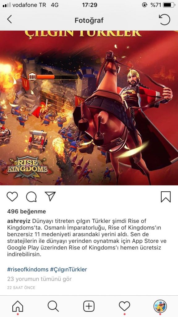 Rise of Kingdoms Instagram Seeding Marketing - 17 - T.I.P Effect